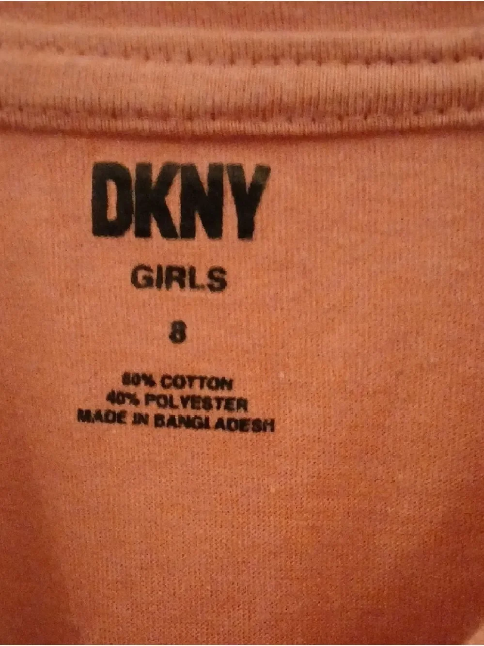 DKNY Logo Tee Short Sleeve Size 8 Pink